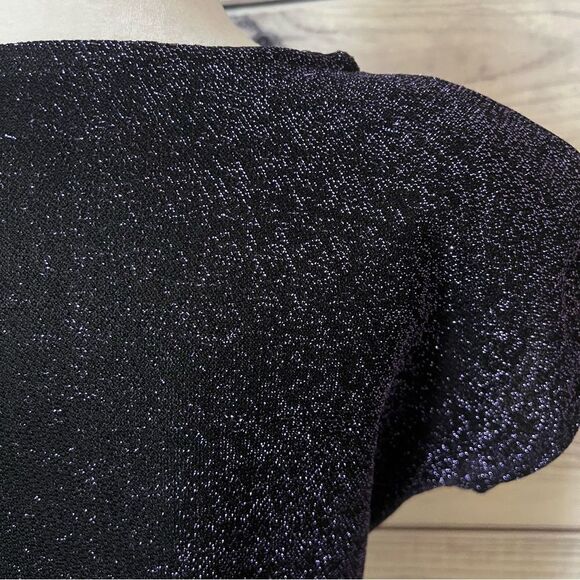 Vintage 80s / 90s Sequin Sparkly Disco Short Sleeve Blouse - Picture 6 of 13